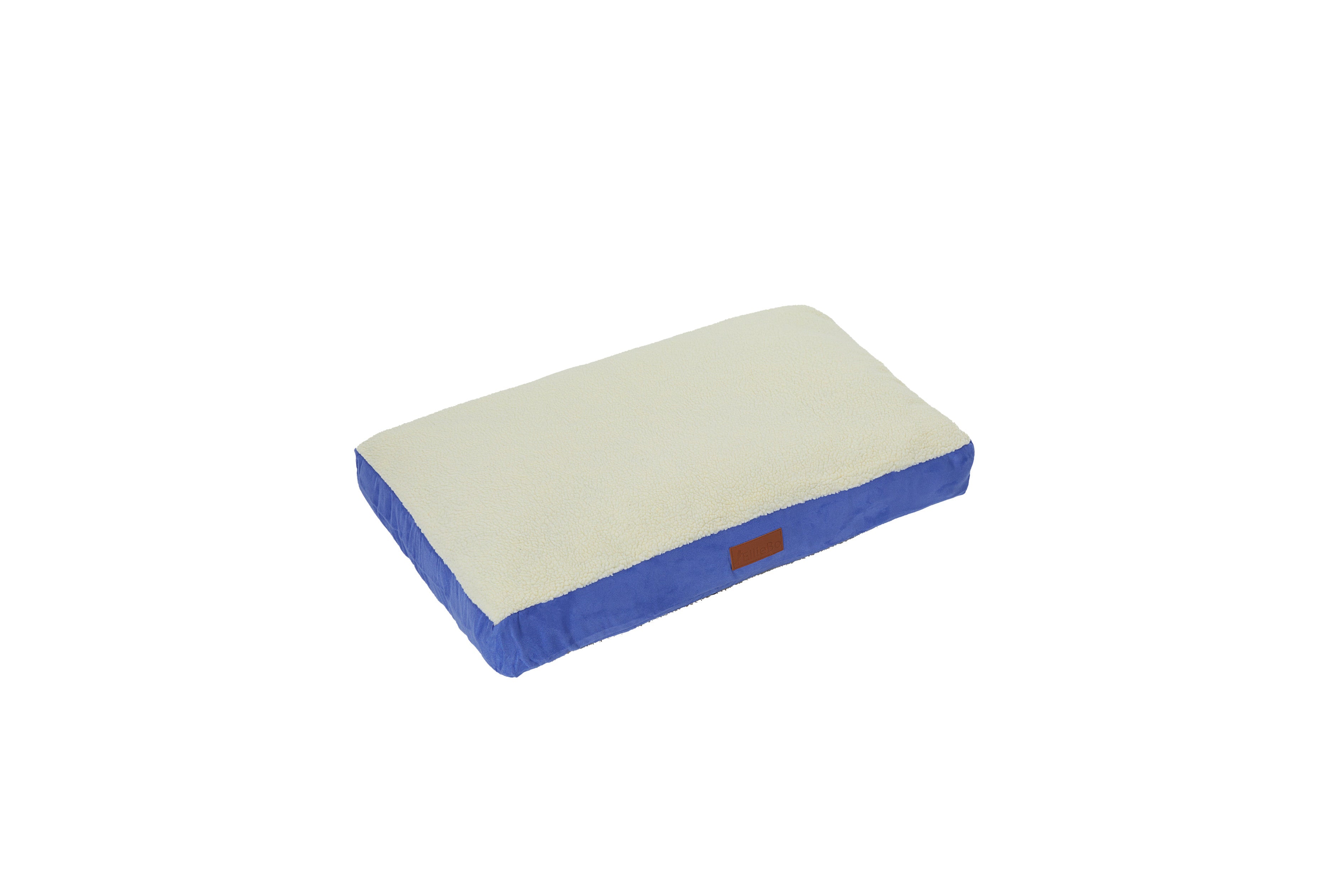 Ellie-Bo Blue Dog Bed with Faux Suede and Sheepskin Topping