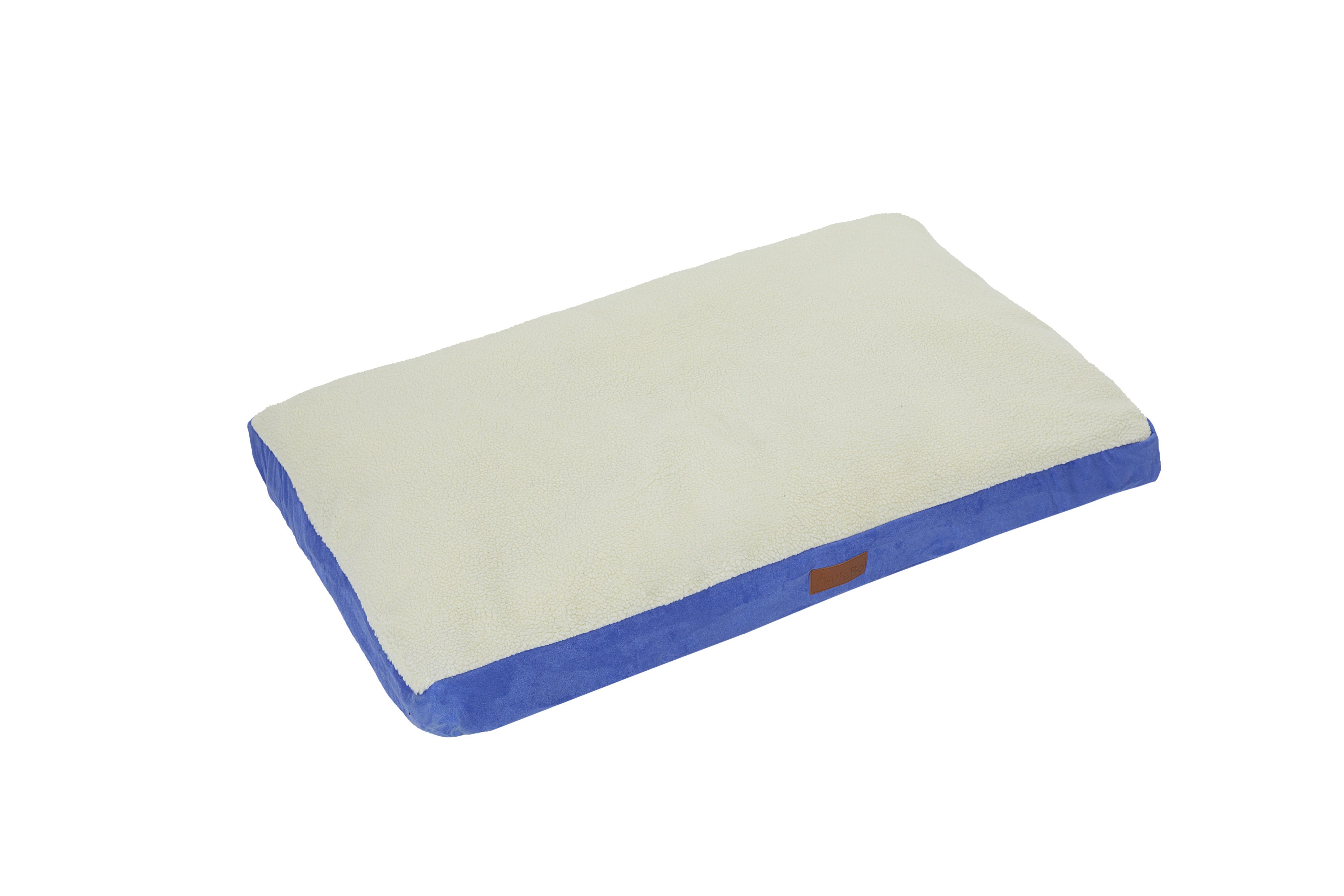 Ellie-Bo Blue Dog Bed with Faux Suede and Sheepskin Topping