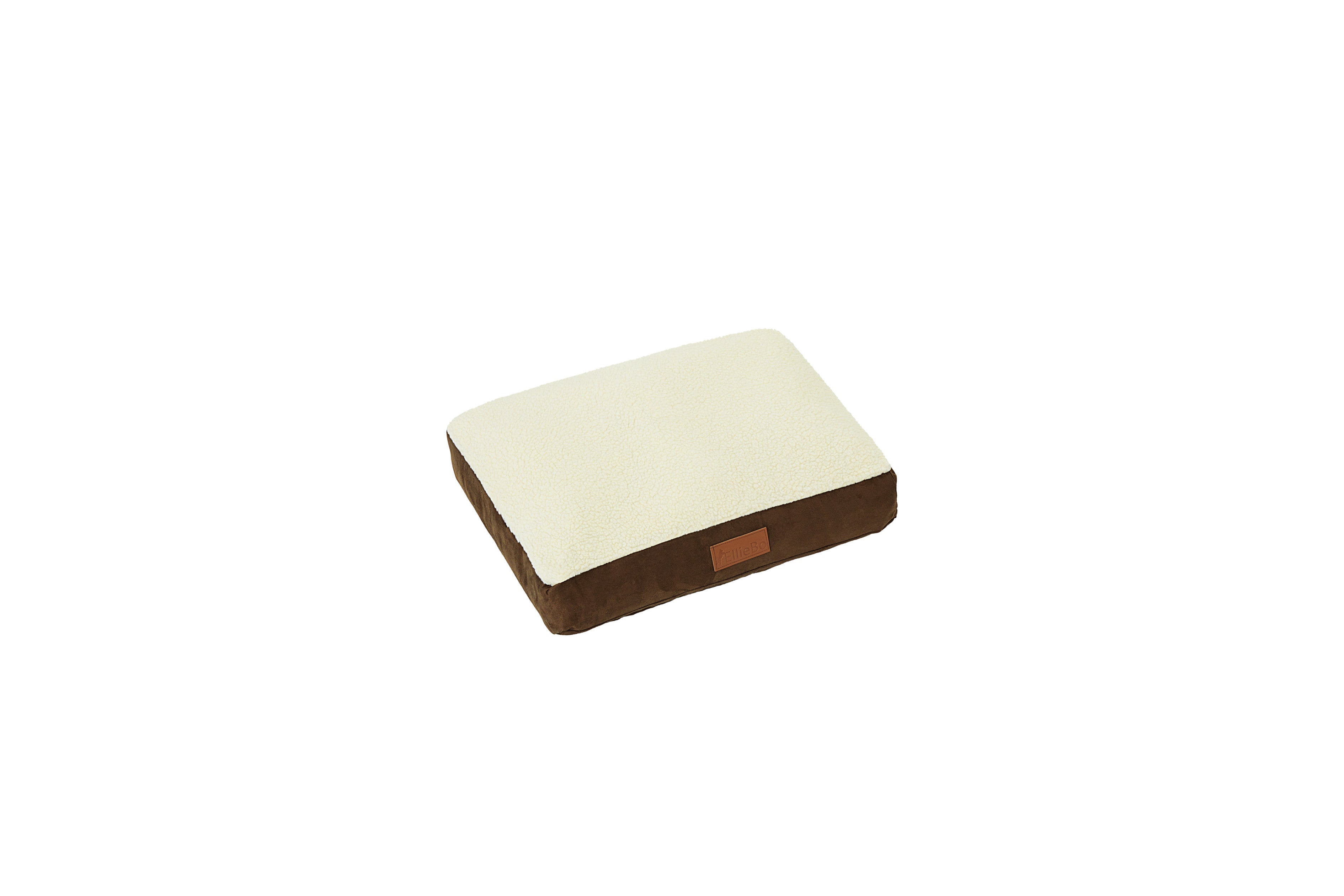 Ellie-Bo Brown Dog Bed with Faux Suede and Sheepskin Topping