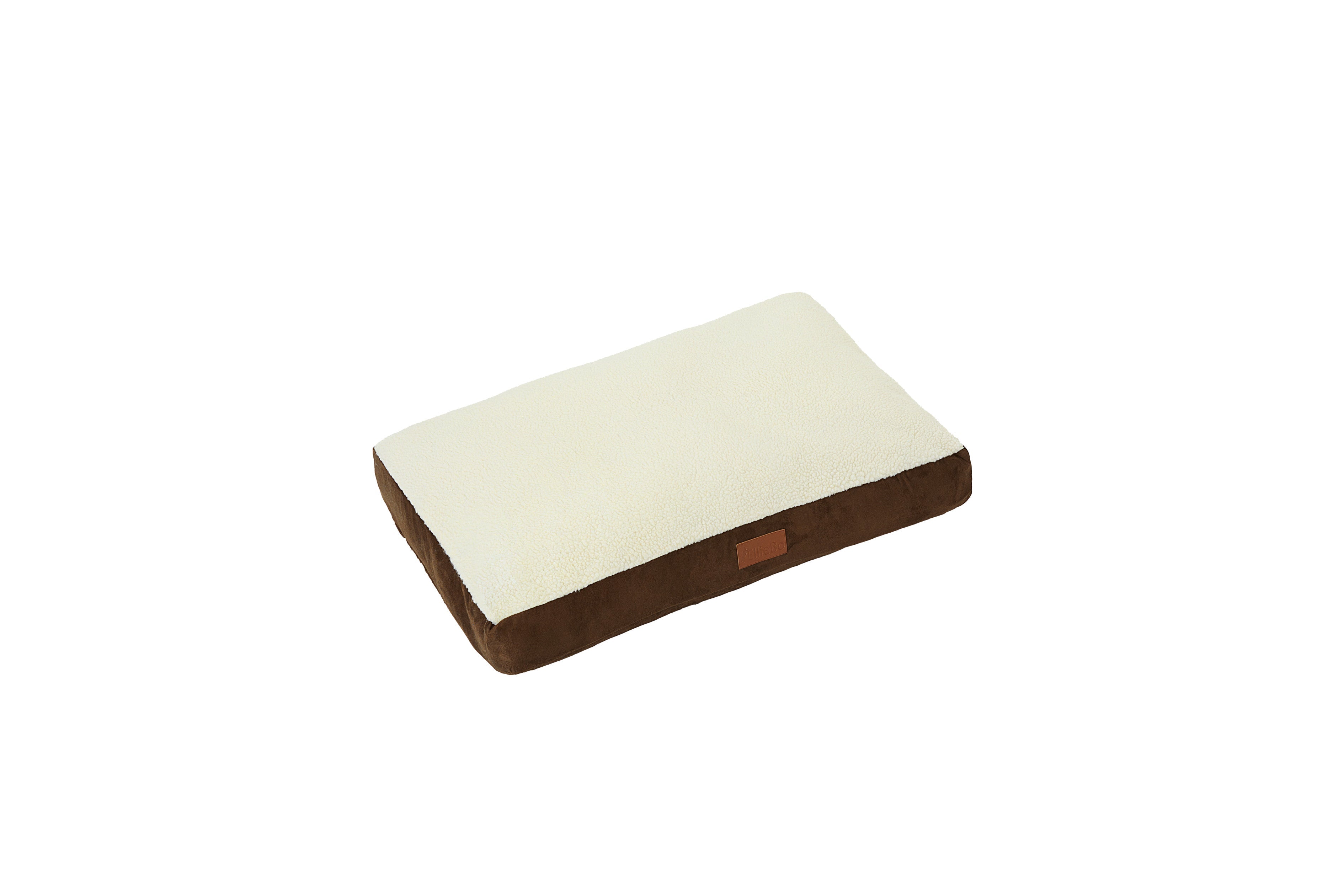 Ellie-Bo Brown Dog Bed with Faux Suede and Sheepskin Topping