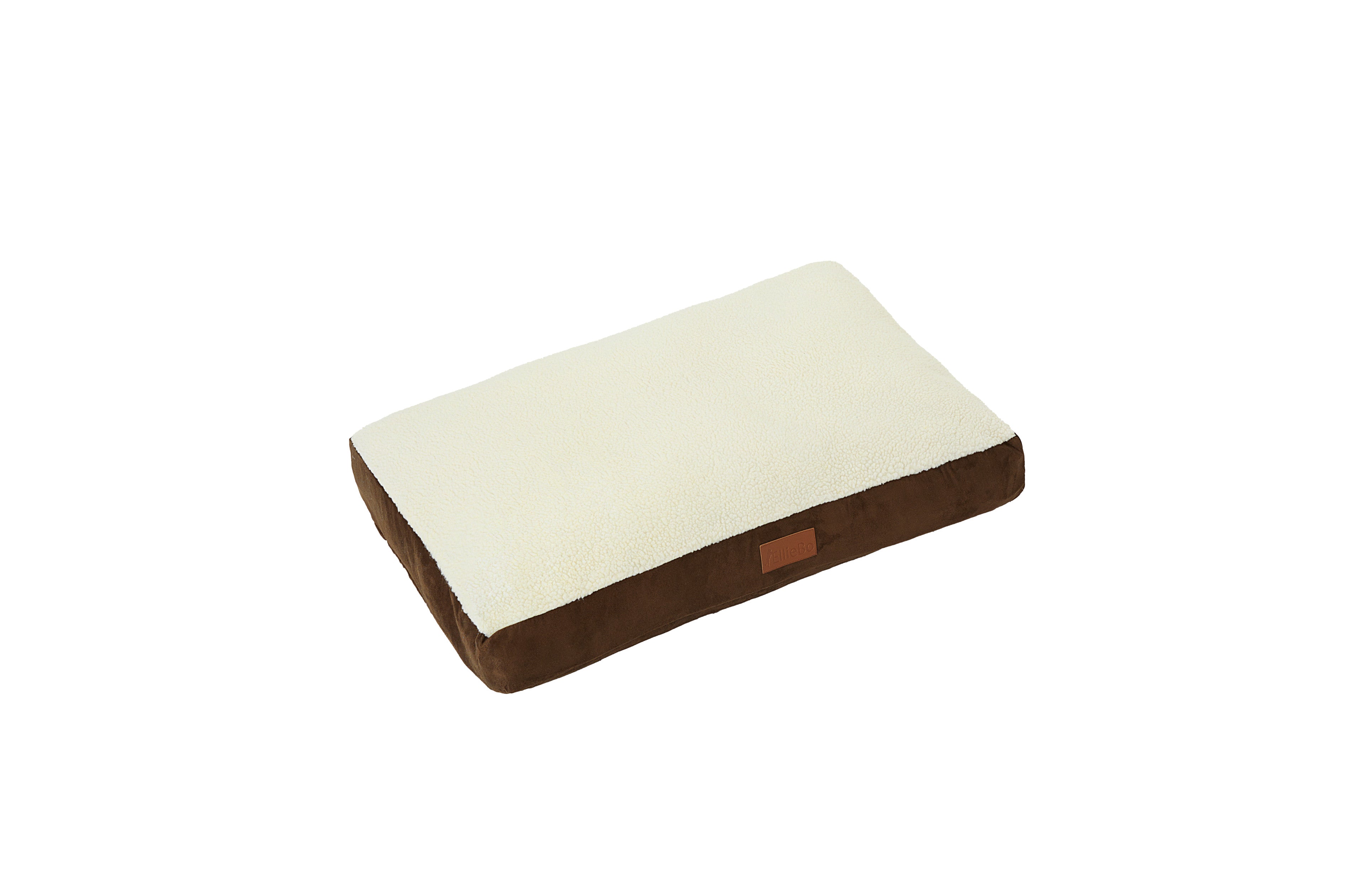 Ellie-Bo Brown Dog Bed with Faux Suede and Sheepskin Topping