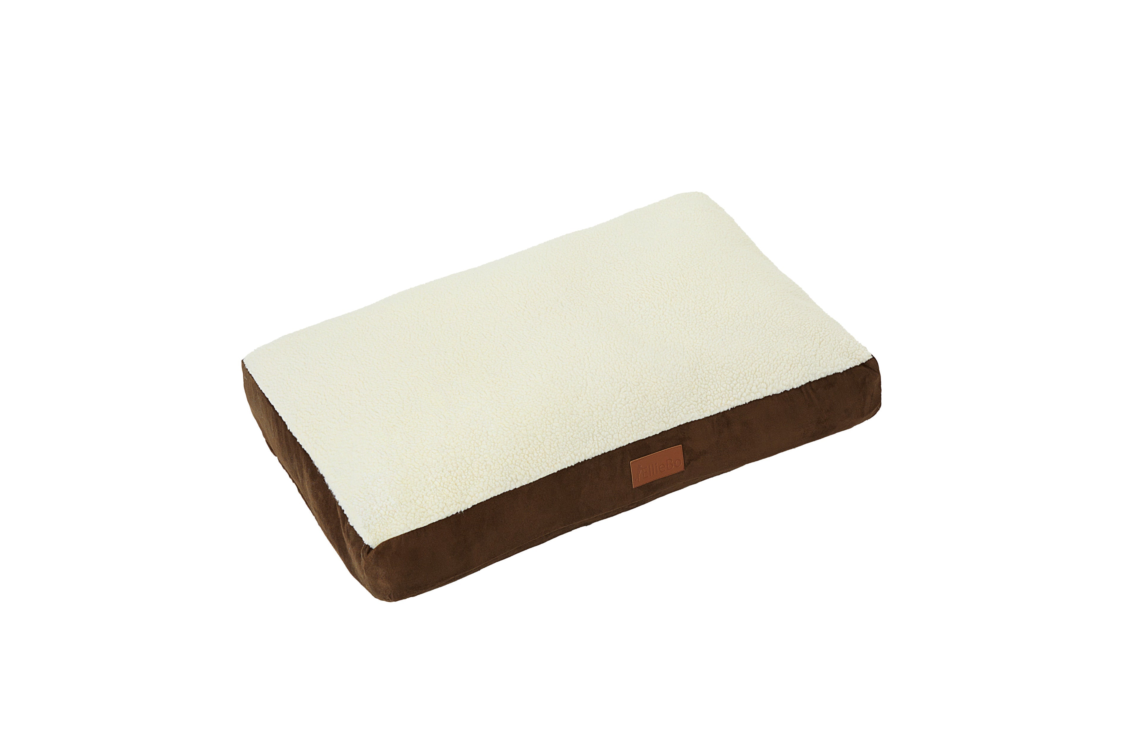 Ellie-Bo Brown Dog Bed with Faux Suede and Sheepskin Topping