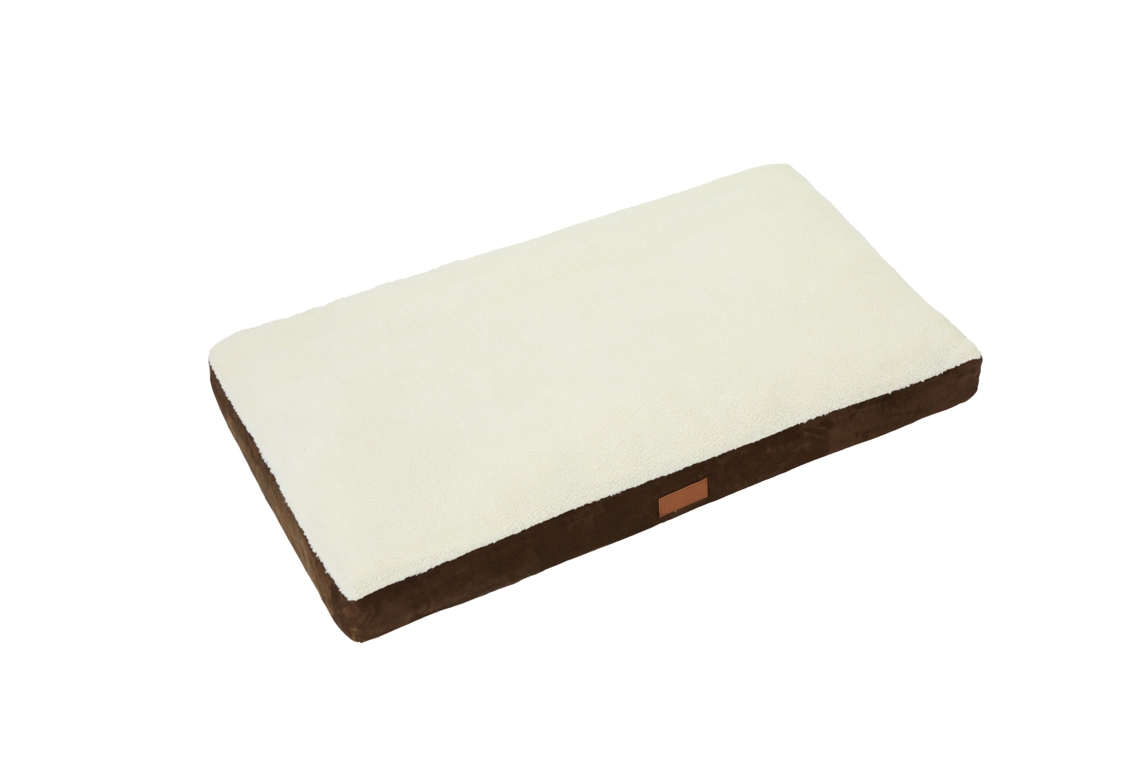 Ellie-Bo Brown Dog Bed with Faux Suede and Sheepskin Topping