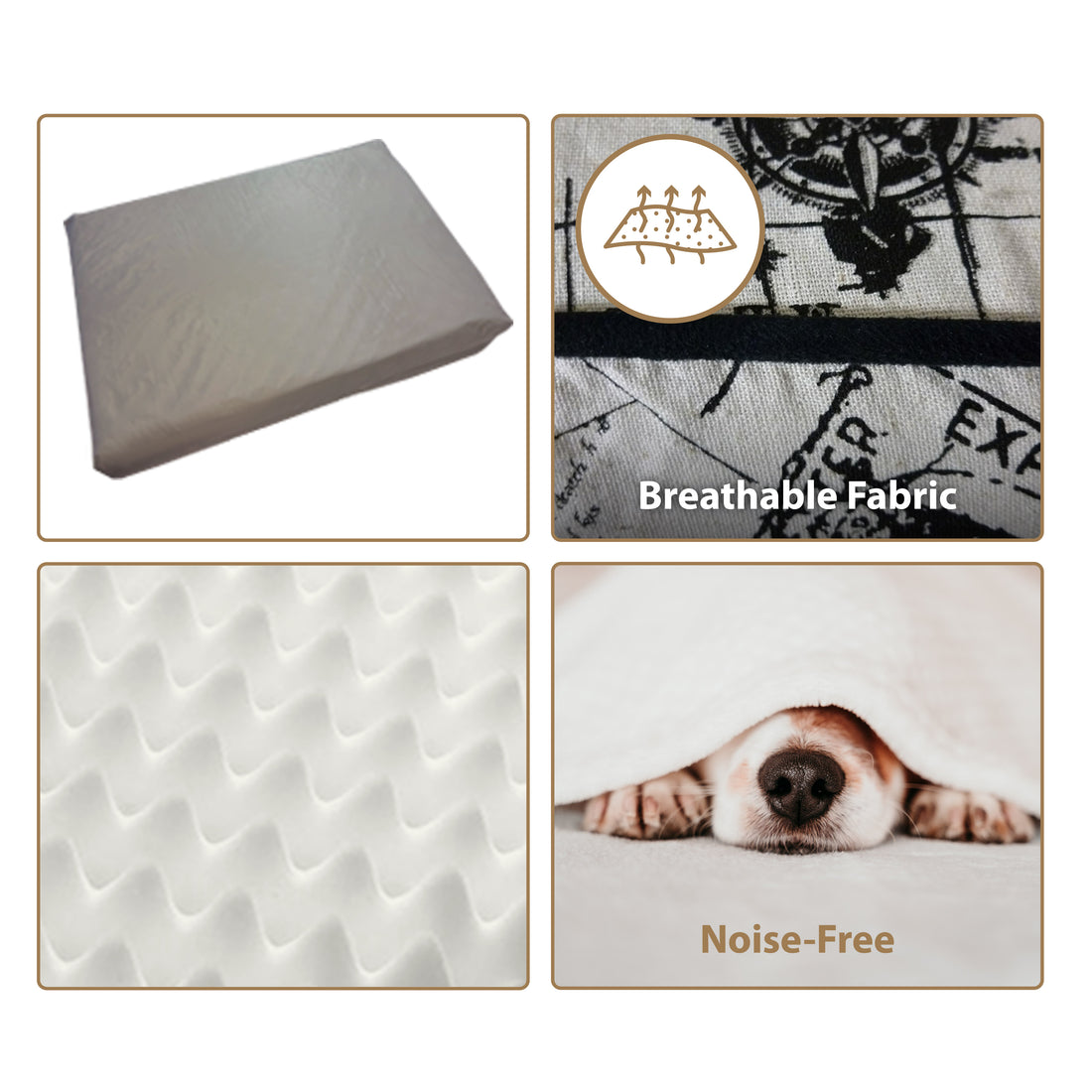 Ellie-Bo Orthopaedic Foam Beige Dog Bed in Voyager Style