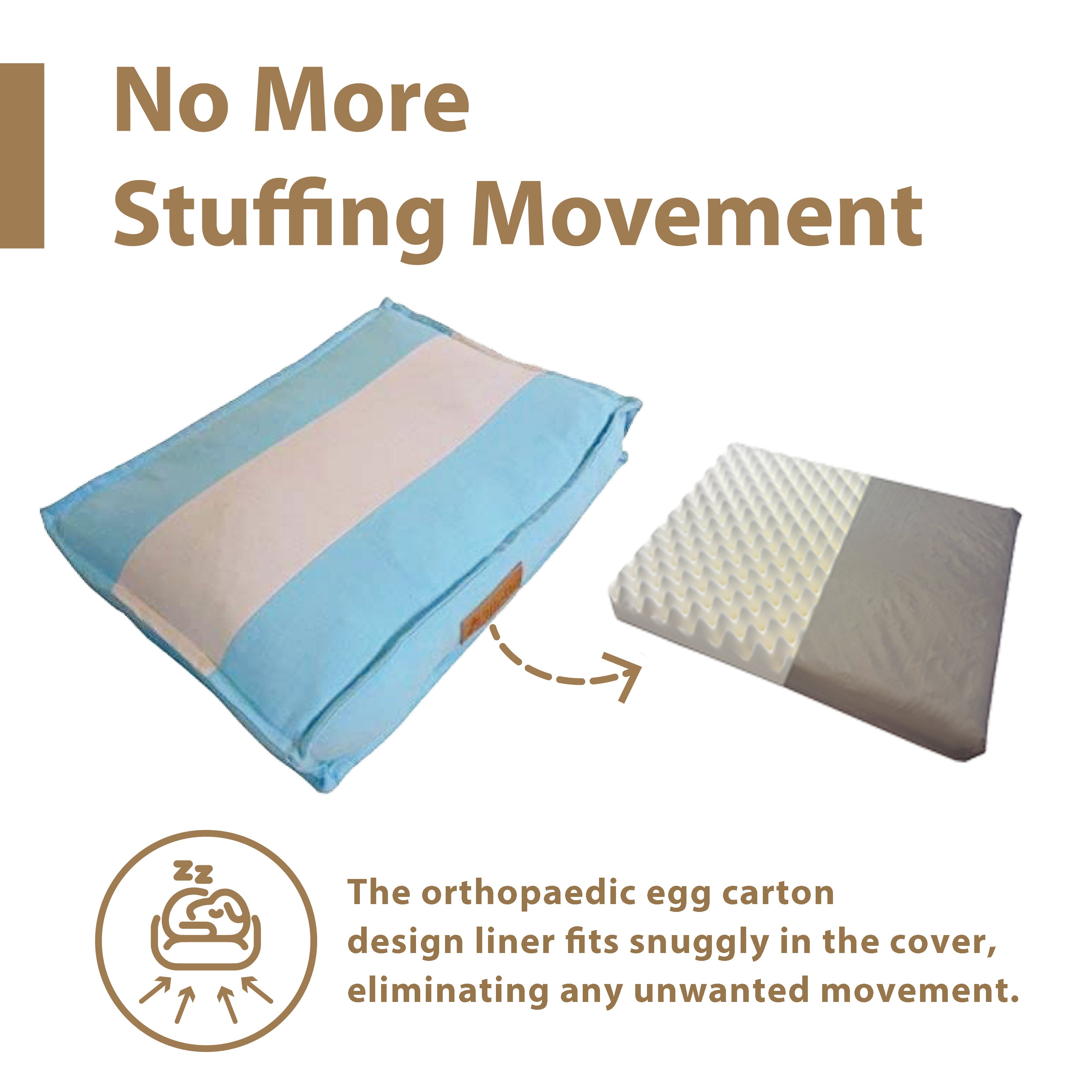 Ellie-Bo Orthopaedic Foam Striped Blue and Grey Dog Bed