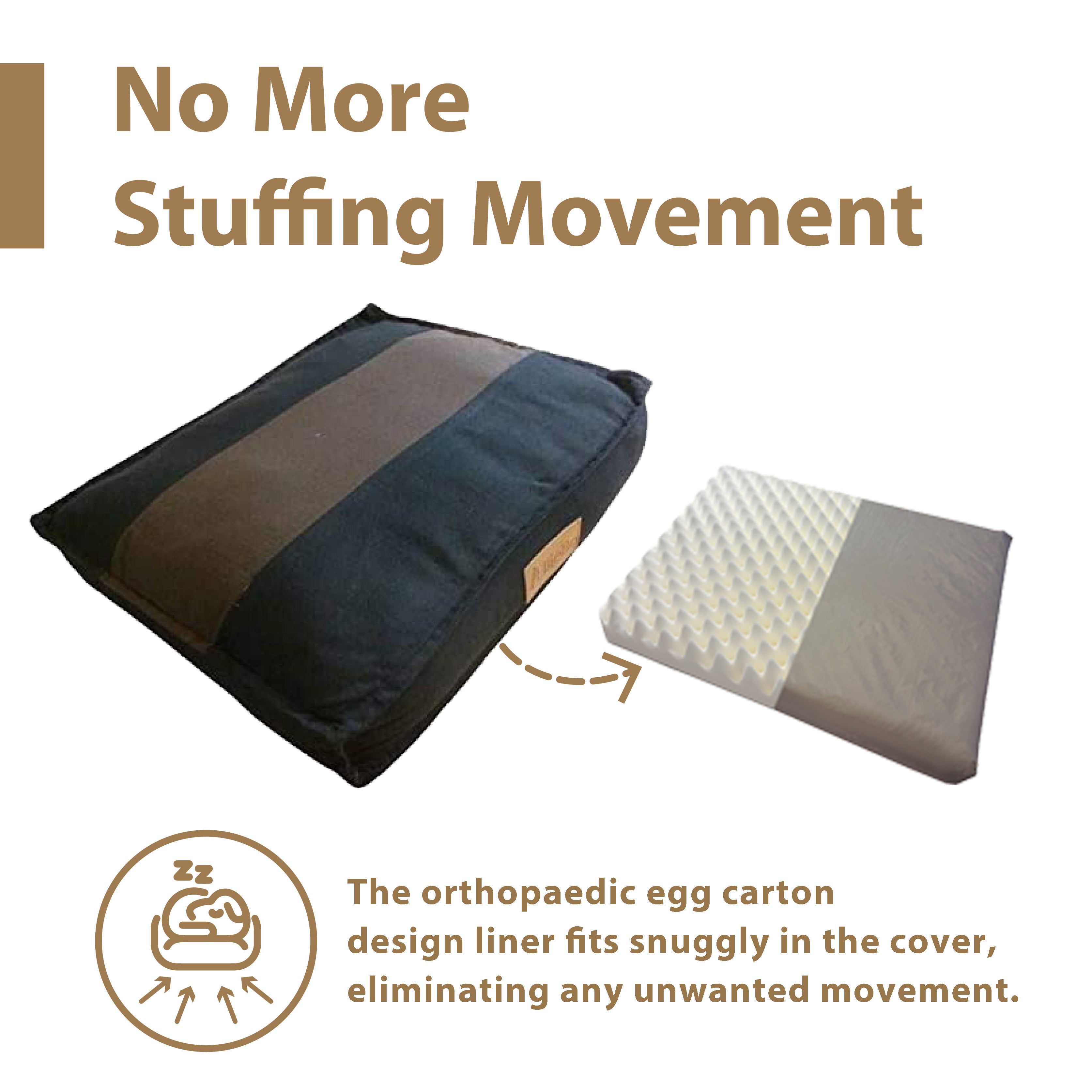 Ellie-Bo Orthopaedic Foam Striped Black and Brown Dog Bed