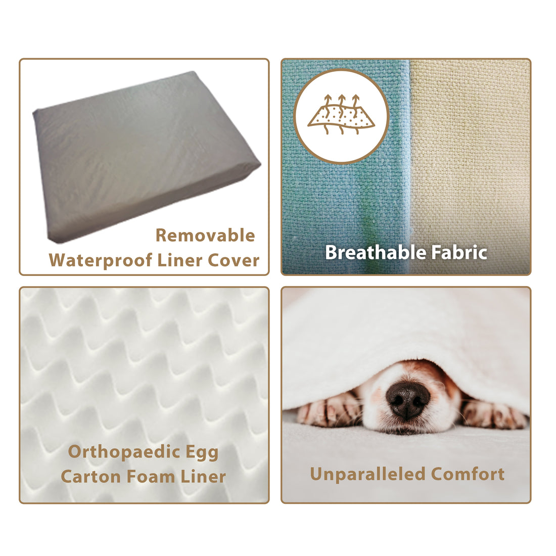 Ellie-Bo Orthopaedic Foam Striped Blue and Grey Dog Bed