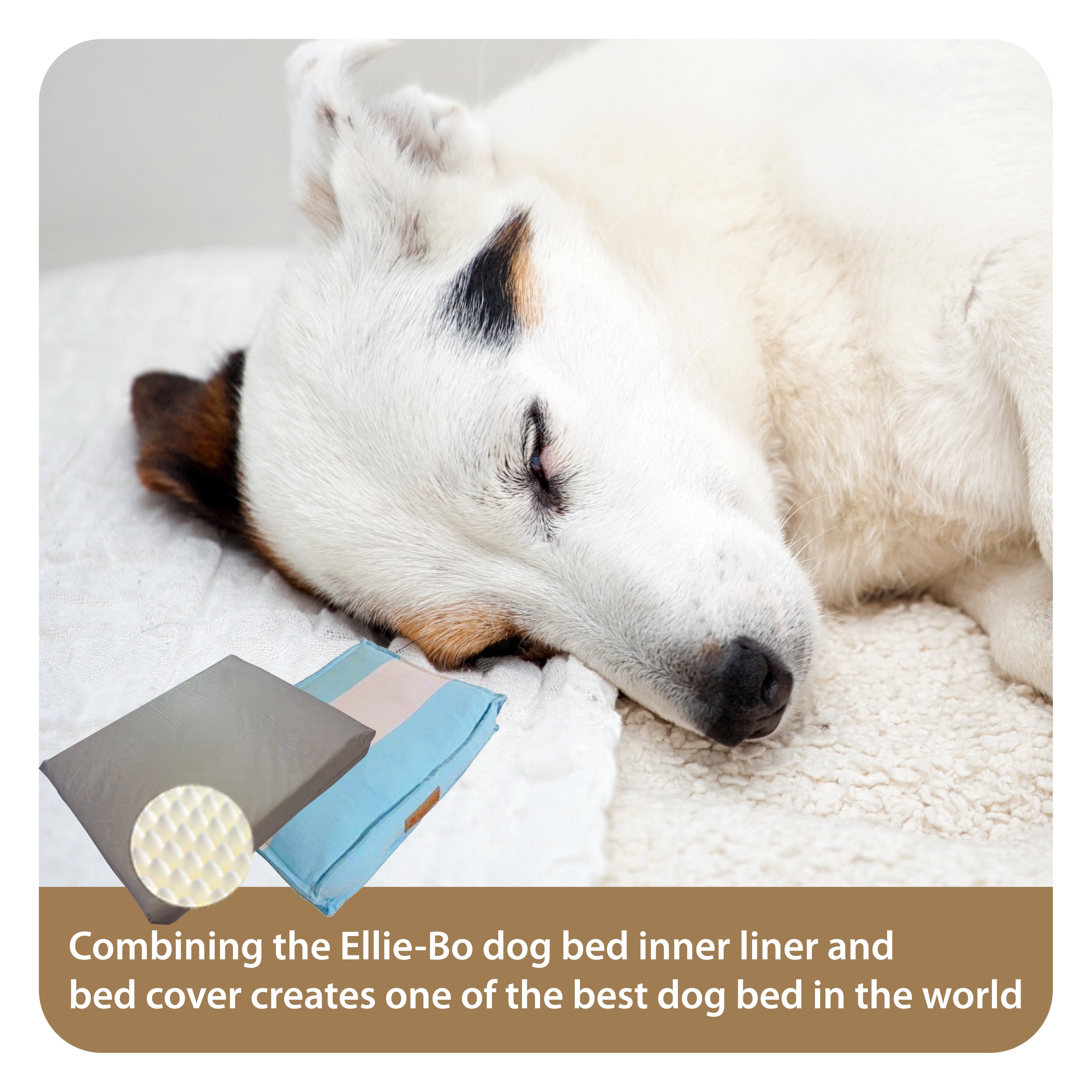 Ellie-Bo Orthopaedic Foam Striped Blue and Grey Dog Bed