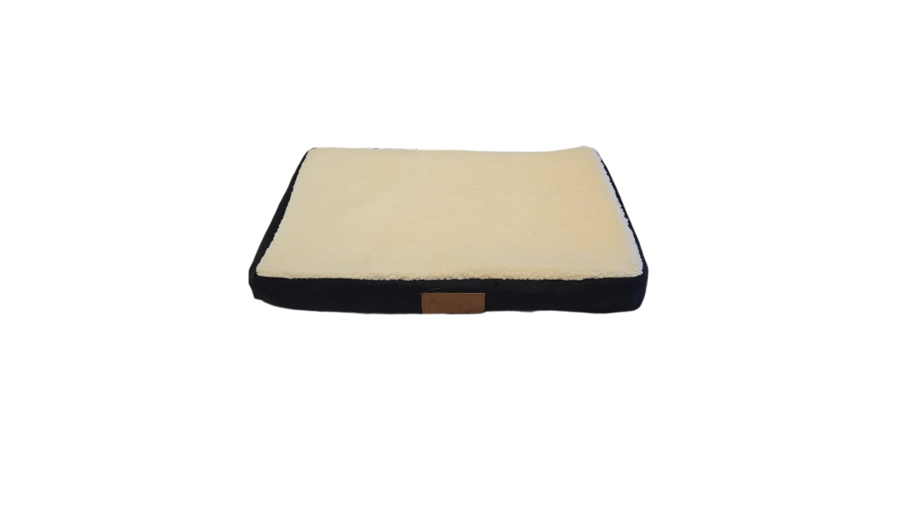 Ellie-Bo Black Memory Foam Dog Bed with Faux Suede and Sheepskin Topping