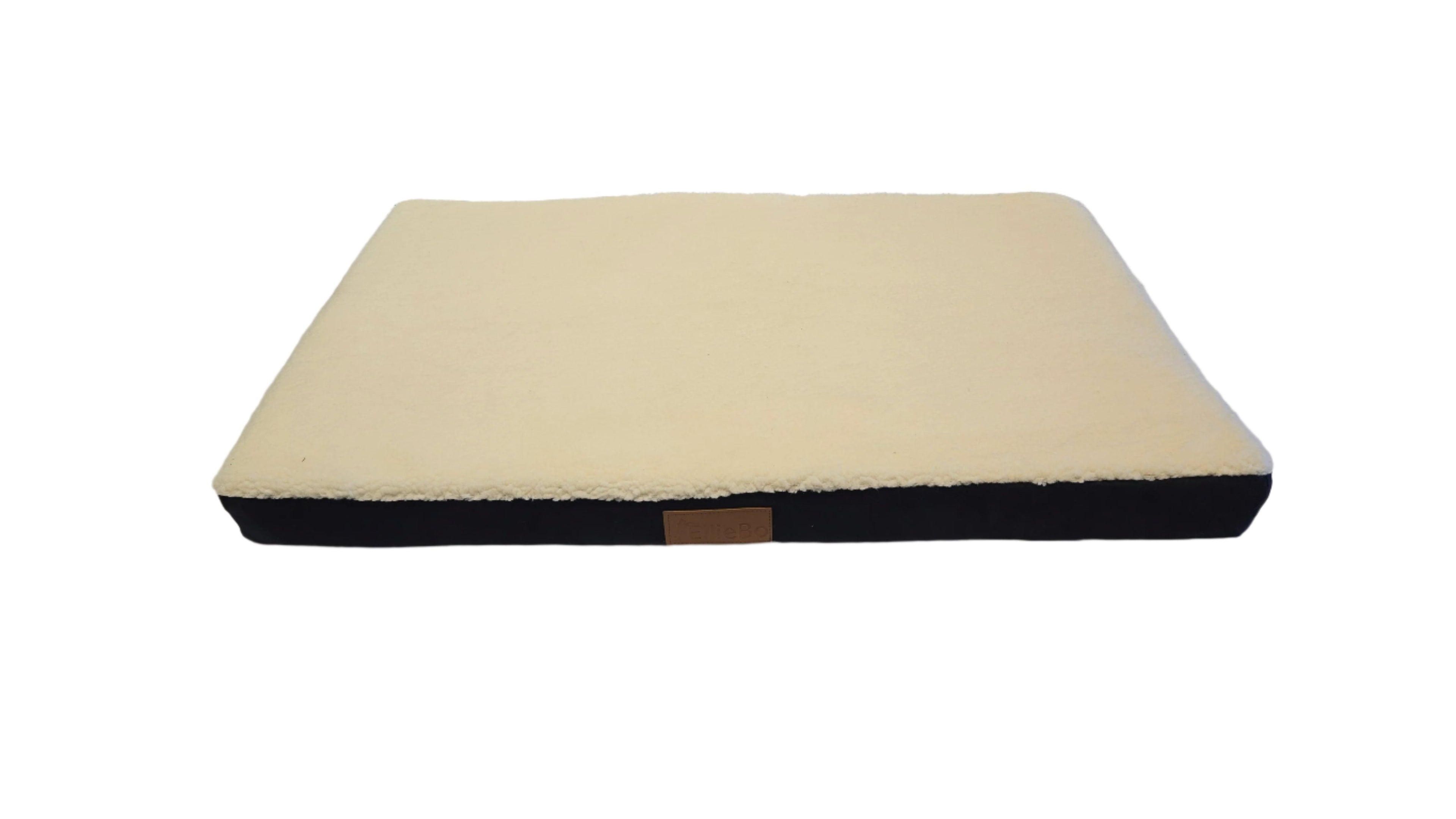 Ellie-Bo Black Memory Foam Dog Bed with Faux Suede and Sheepskin Topping