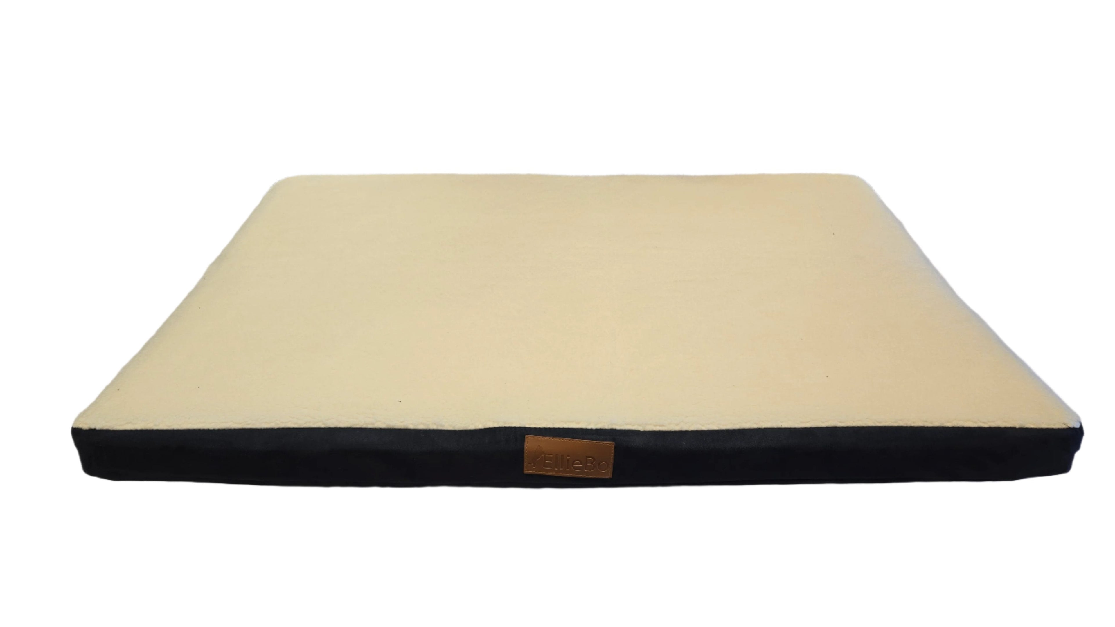 Ellie-Bo Black Memory Foam Dog Bed with Faux Suede and Sheepskin Topping