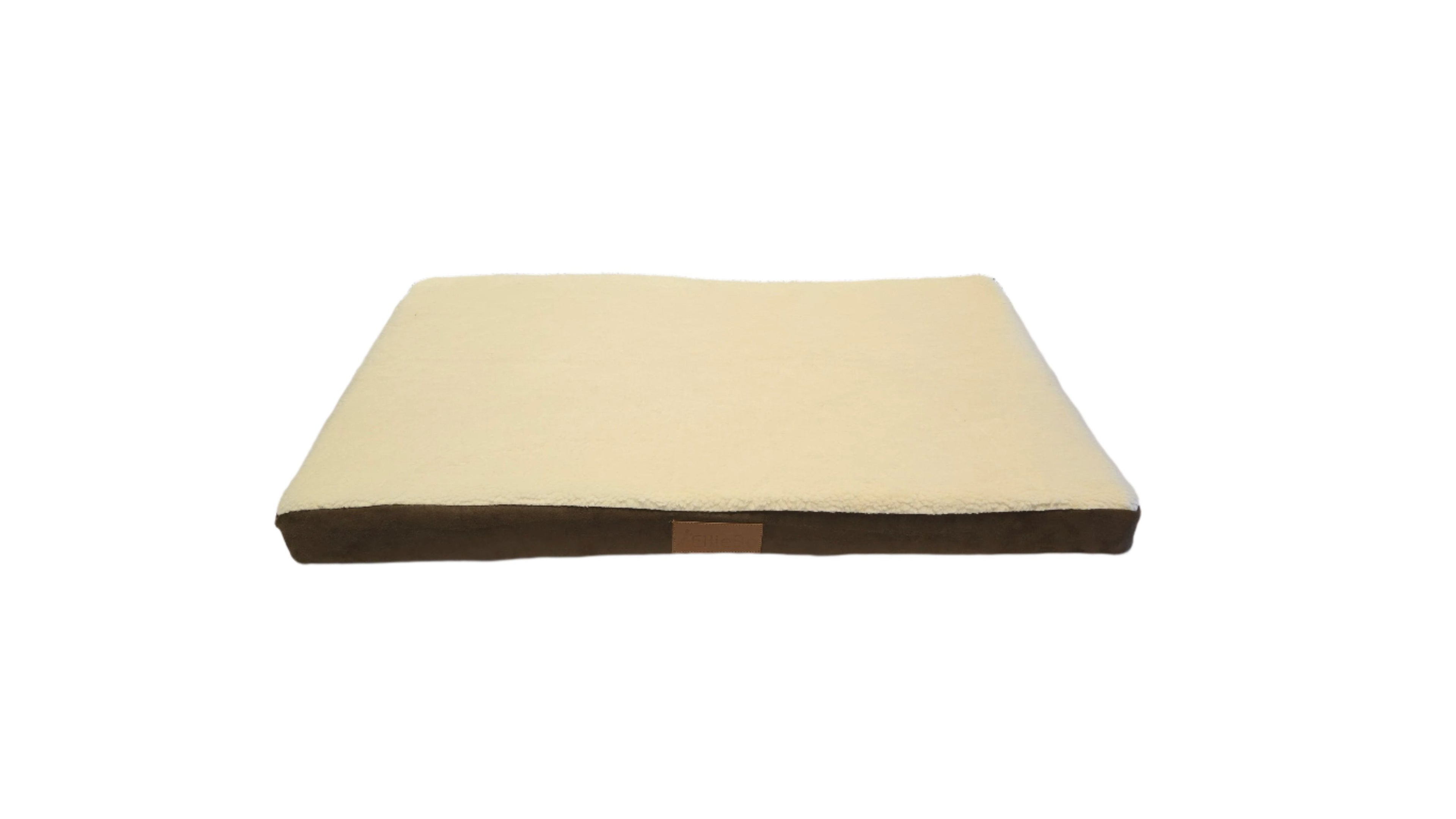 Ellie-Bo Brown Memory Foam Dog Bed with Faux Suede and Sheepskin Topping