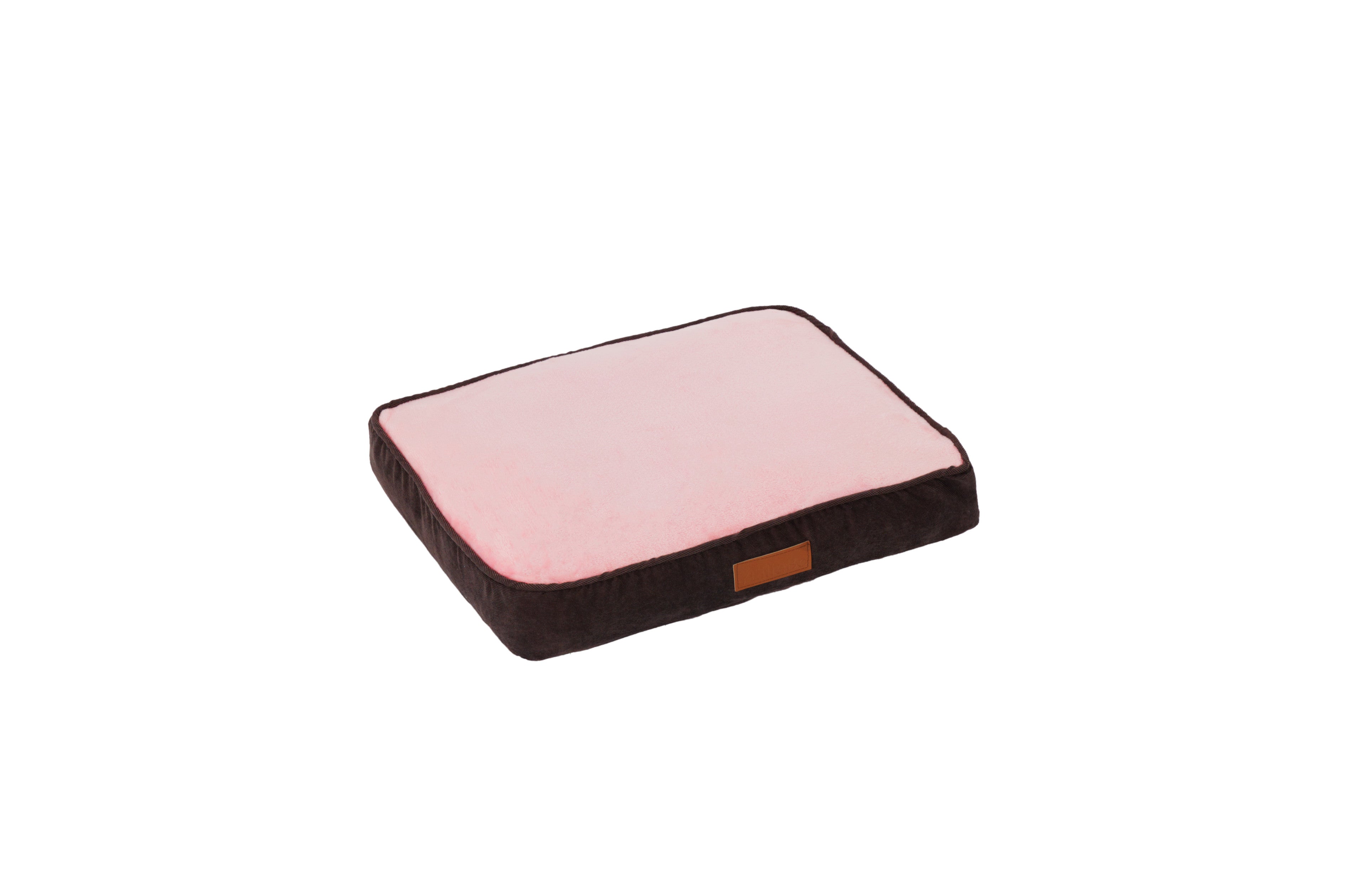 Ellie-Bo Dog Bed with Brown Corduroy Sides and Pink Faux Fur Topping