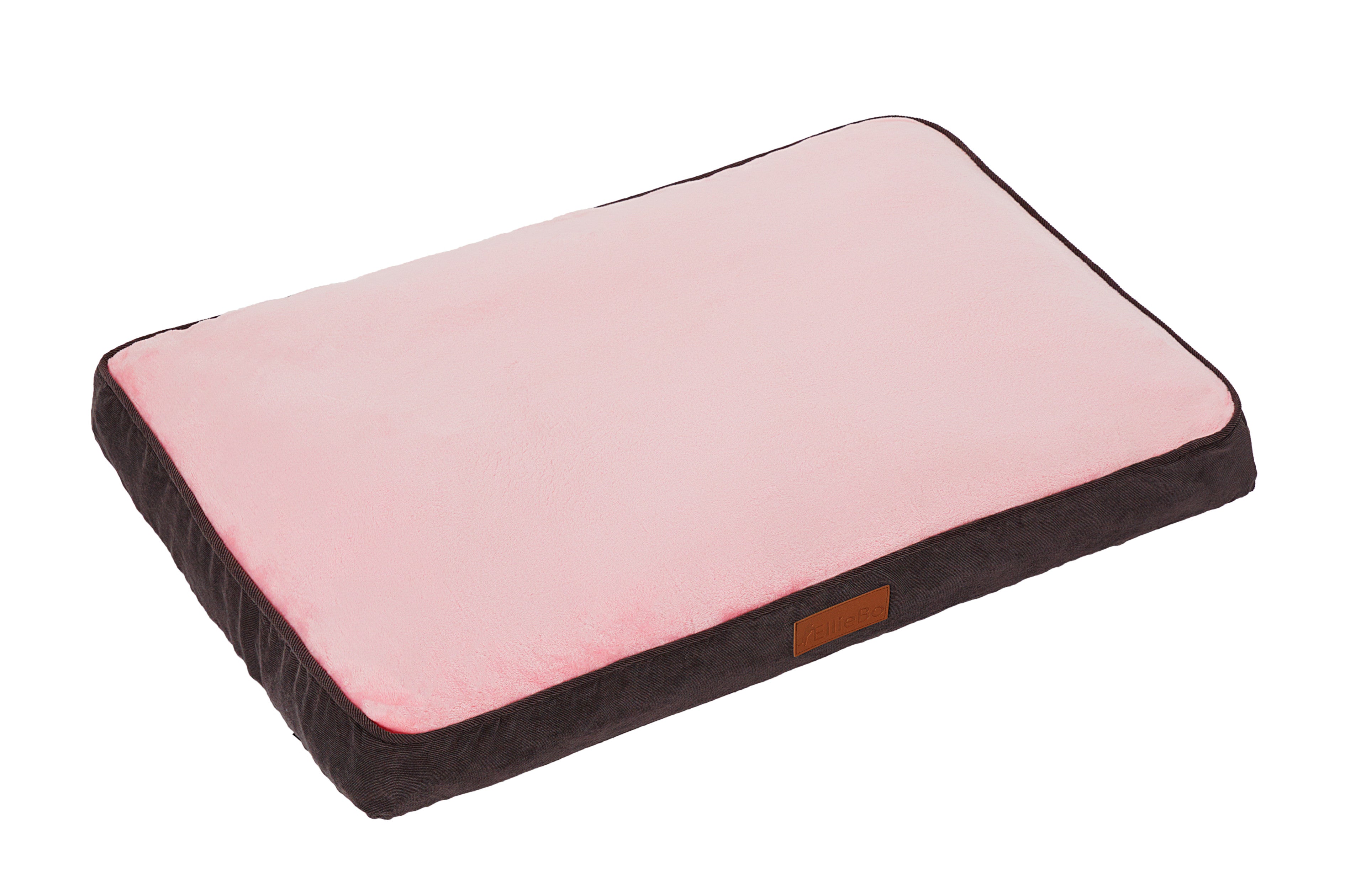 Ellie-Bo Dog Bed with Brown Corduroy Sides and Pink Faux Fur Topping