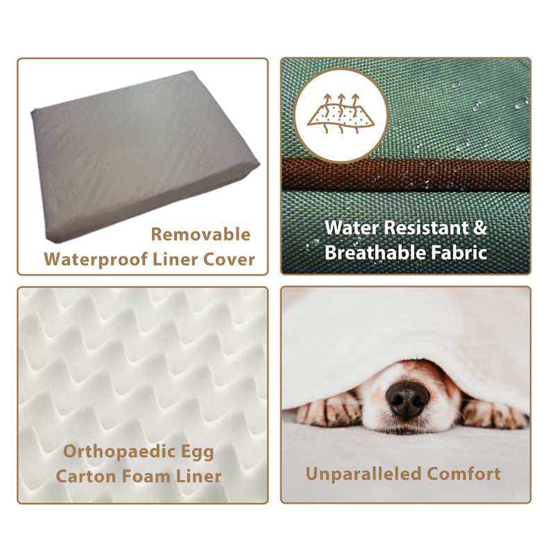 Ellie-Bo Orthopaedic Foam Green Water-resistant Dog Bed