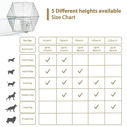 Ellie-Bo Lightweight 8 Piece Puppy Pen 61/76/91/107/122cm High