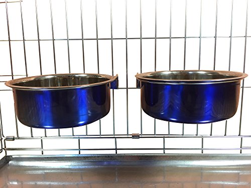 Ellie-Bo Pair of Dog Bowls For Crates, Cages or Pens