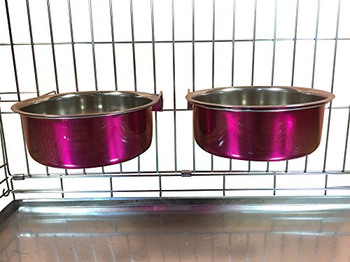 Ellie-Bo Pair of Dog Bowls For Crates, Cages or Pens