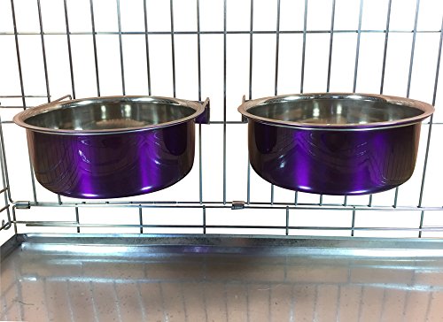 Ellie-Bo Pair of Dog Bowls For Crates, Cages or Pens