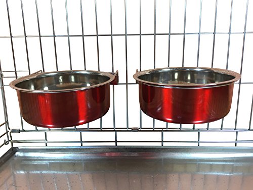 Ellie-Bo Pair of Dog Bowls For Crates, Cages or Pens