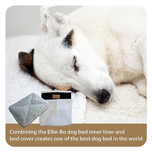 Ellie-Bo Brown Dog Bed Cover with Faux Suede and Sheepskin Topping