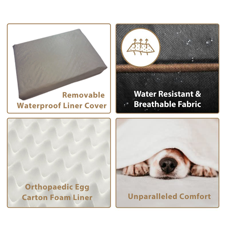 Ellie-Bo Orthopaedic Foam Black Water-resistant Dog Bed