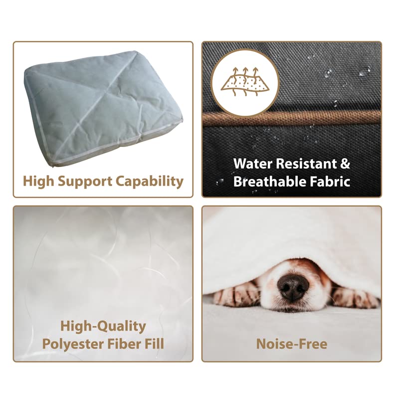 Ellie-Bo Black Water-resistant Dog Bed