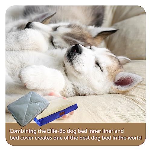 Ellie-Bo Blue Dog Bed with Faux Suede and Sheepskin Topping