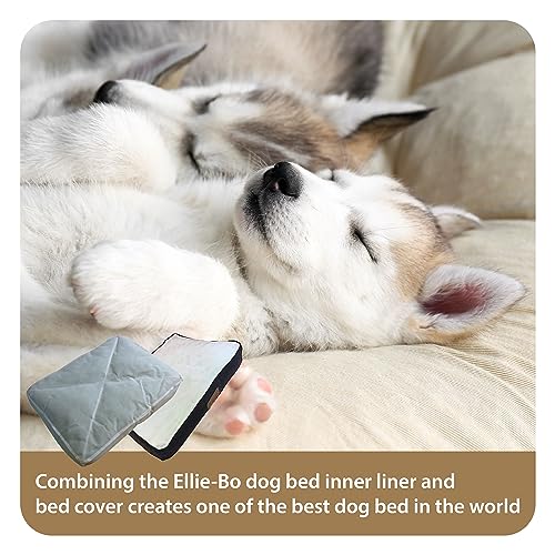 Ellie-Bo Dog Bed with Brown Corduroy Sides and Beige Faux Fur Topping