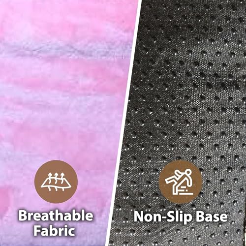 Ellie-Bo Dog Bed Cover with Brown Corduroy Sides and Pink Faux Fur Topping