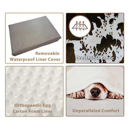 Ellie-Bo Orthopaedic Foam Cowhide Pattern Dog Bed