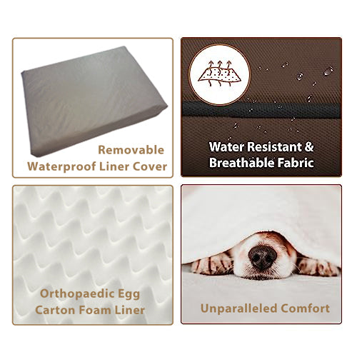 Ellie-Bo Orthopaedic Foam Brown Water-resistant Dog Bed
