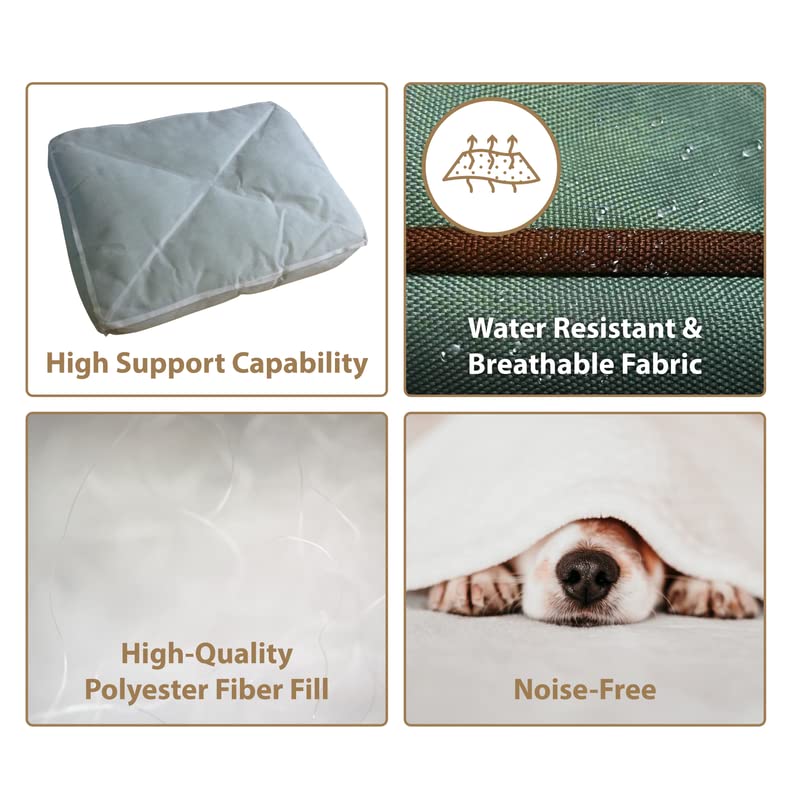 Ellie-Bo Green Water-resistant Dog Bed