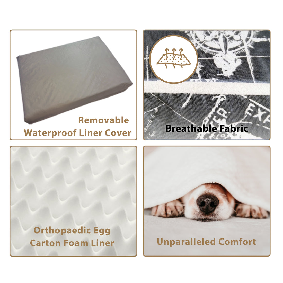 Ellie-Bo Orthopaedic Foam Black Dog Bed in Voyager Style