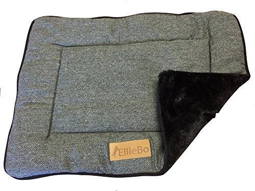 Ellie-Bo Duo Reversible Tweed and Black Faux Fur Cage Mat