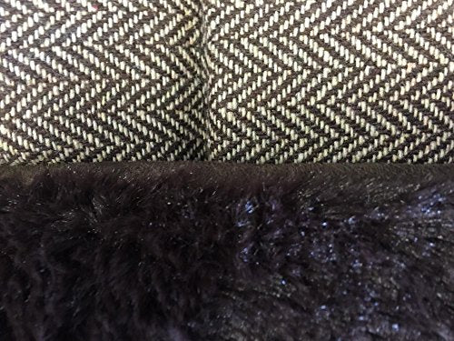 Ellie-Bo Duo Reversible Tweed and Brown Faux Fur Cage Mat