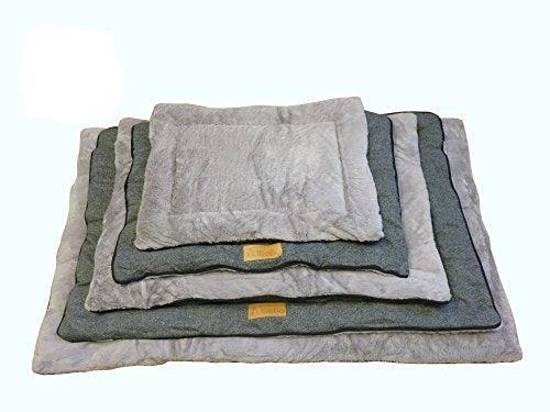 Ellie-Bo Duo Reversible Tweed and Grey Faux Fur Cage Mat