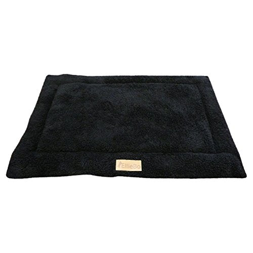 Ellie-Bo Black Sherpa Fleece Cage Mat