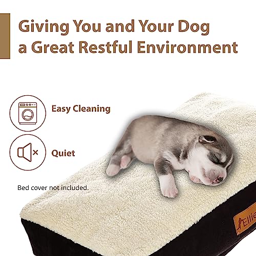 Ellie-Bo Black Memory Foam Dog Bed with Faux Suede and Sheepskin Topping