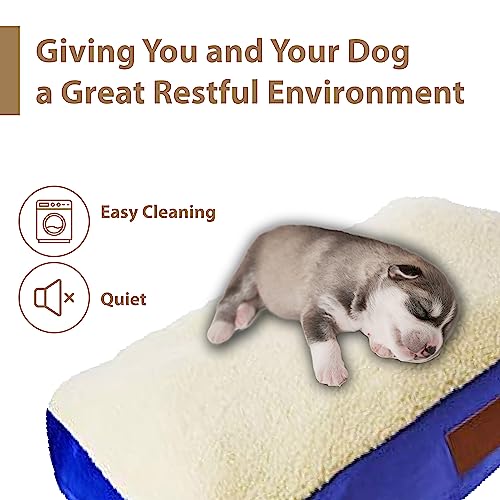 Ellie-Bo Blue Memory Foam Dog Bed with Faux Suede and Sheepskin Topping