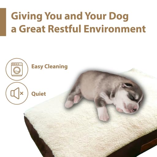 Ellie-Bo Brown Memory Foam Dog Bed with Faux Suede and Sheepskin Topping