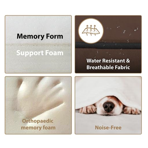 Ellie-Bo Brown Memory Foam Water-resistant Dog Bed