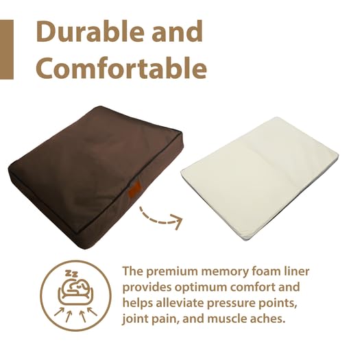 Ellie-Bo Brown Memory Foam Waterproof Dog Bed