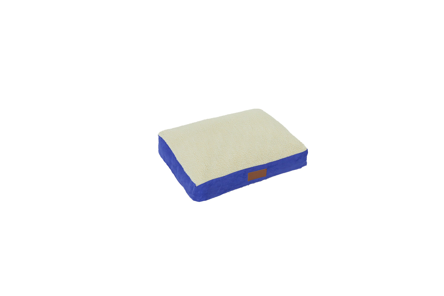 Ellie-Bo Orthopaedic Foam Blue Dog Bed with Faux Suede and Sheepskin Topping