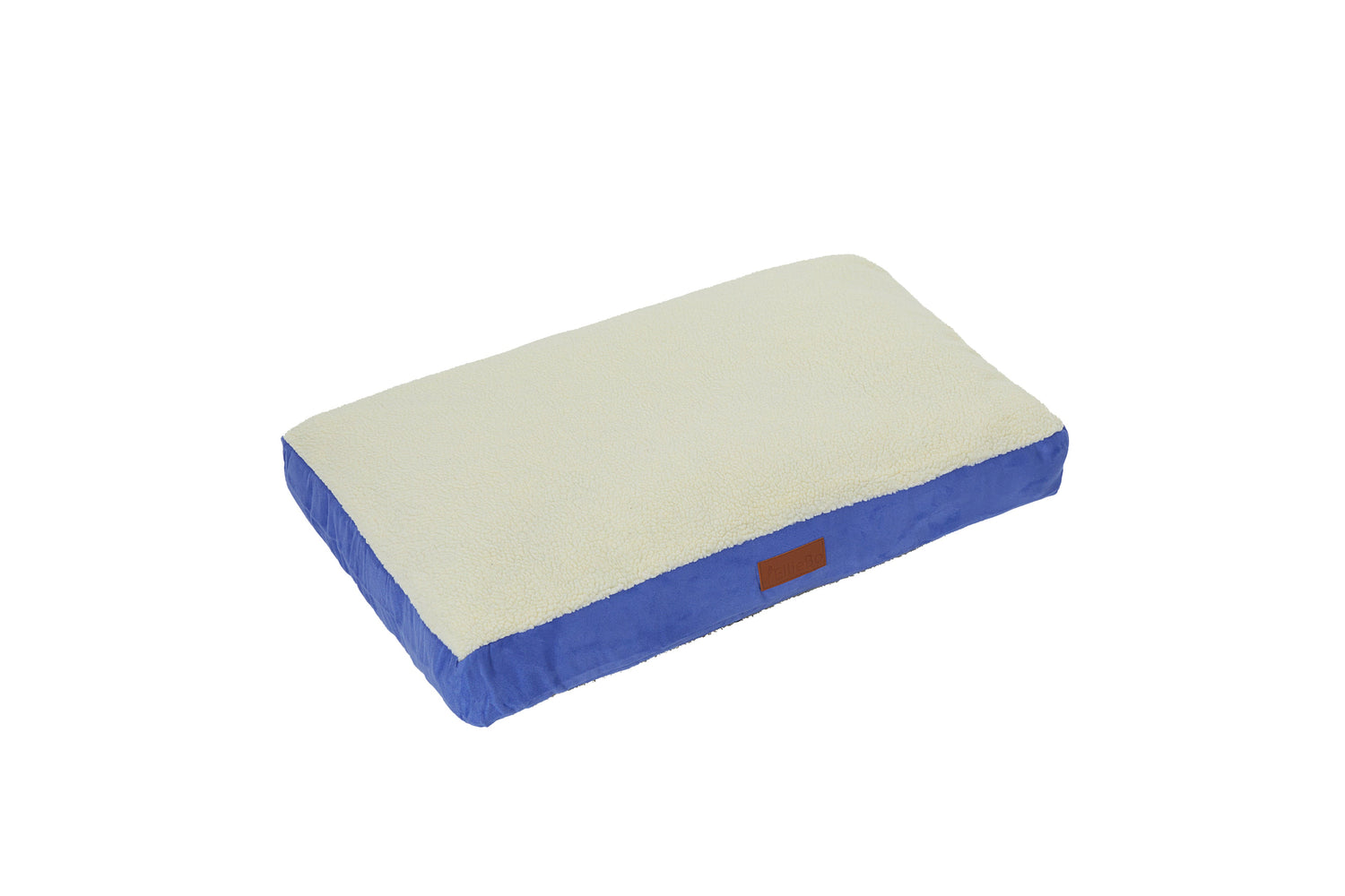 Ellie-Bo Orthopaedic Foam Blue Dog Bed with Faux Suede and Sheepskin Topping