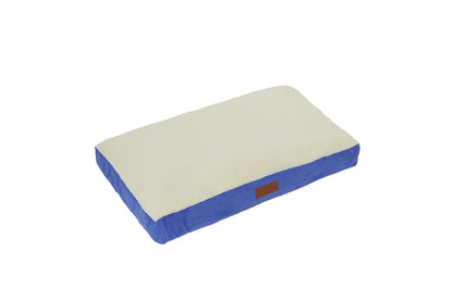 Ellie-Bo Orthopaedic Foam Blue Dog Bed with Faux Suede and Sheepskin Topping