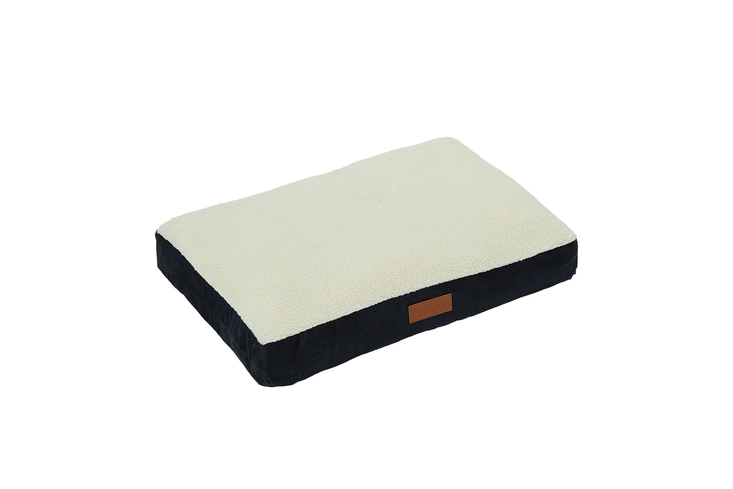 Ellie-Bo Black Dog Bed with Faux Suede and Sheepskin Topping
