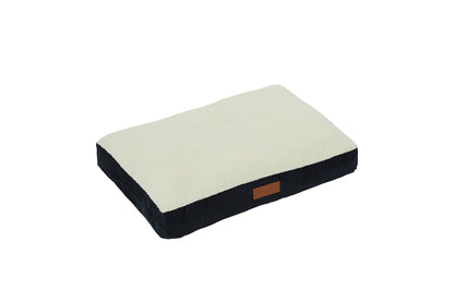 Ellie-Bo Black Dog Bed with Faux Suede and Sheepskin Topping