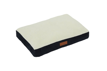 Ellie-Bo Black Dog Bed with Faux Suede and Sheepskin Topping