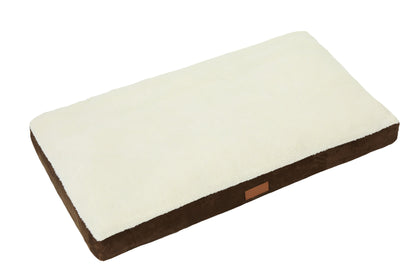 Ellie-Bo Brown Dog Bed with Faux Suede and Sheepskin Topping